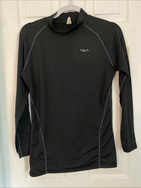 Tesla Black Men’s Long Sleeve activewear Gray Piping